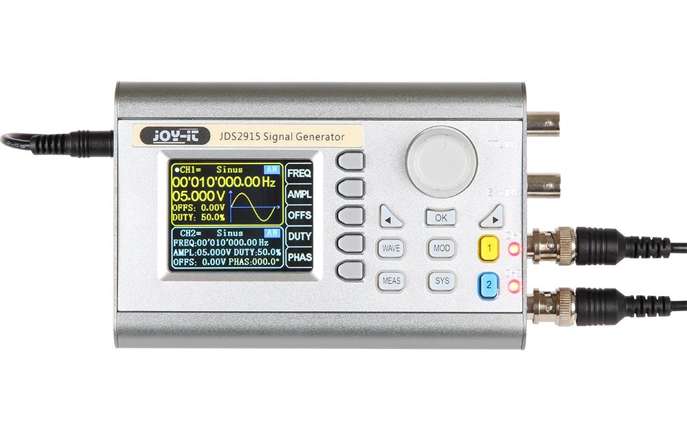 Joy-iT JT-JDS2960 – Signalgenerator – 2 Kanäle, bis 60 MHz, 20 Vpp, USB, Akku-/Netzbetrieb, LCD, Silber