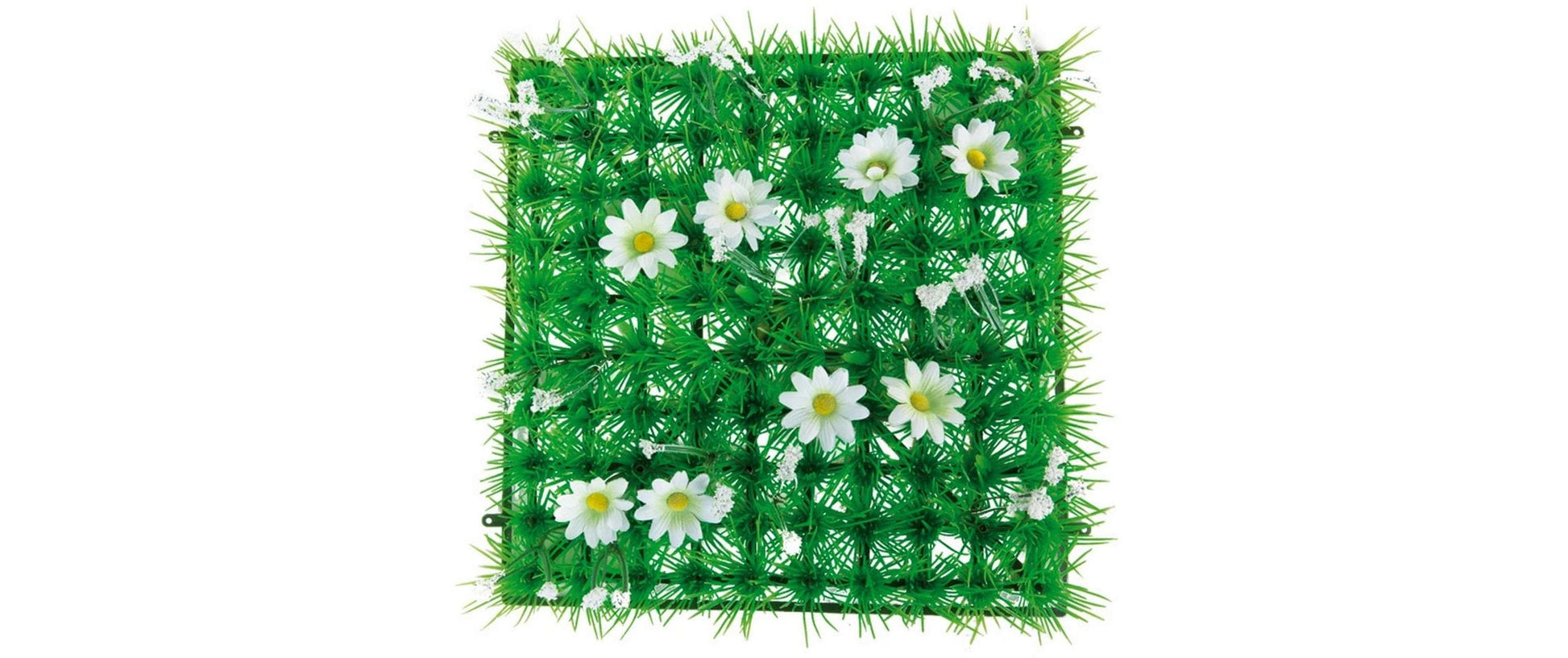 Dekomat ag Grasplatte Anemonen – 25 × 25 × 3 cm – Kunstseide & Kunststoff, Mehrfarbig