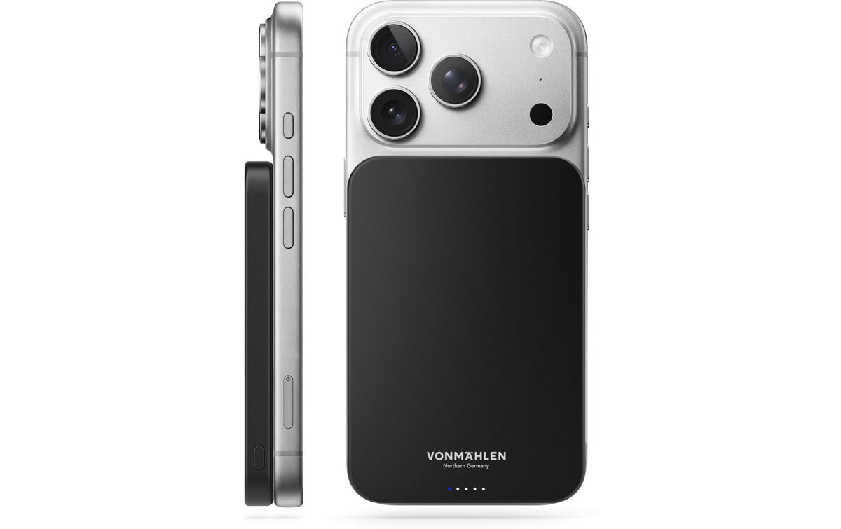 Vonmählen Evergreen Mag MagSafe Powerbank 5'000 mAh – 15 W PD, 1× USB-C, Schwarz