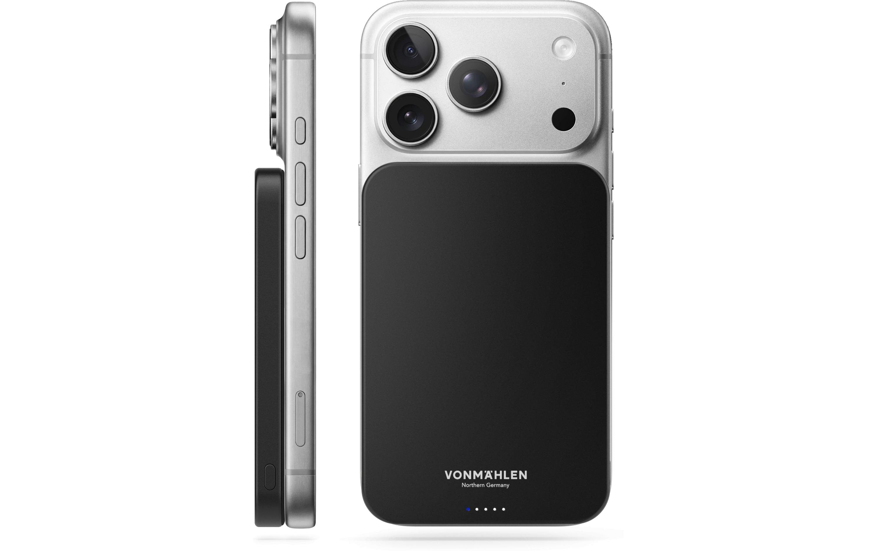Vonmählen Evergreen Mag MagSafe Powerbank 5'000 mAh – 15 W PD, 1× USB-C, Schwarz
