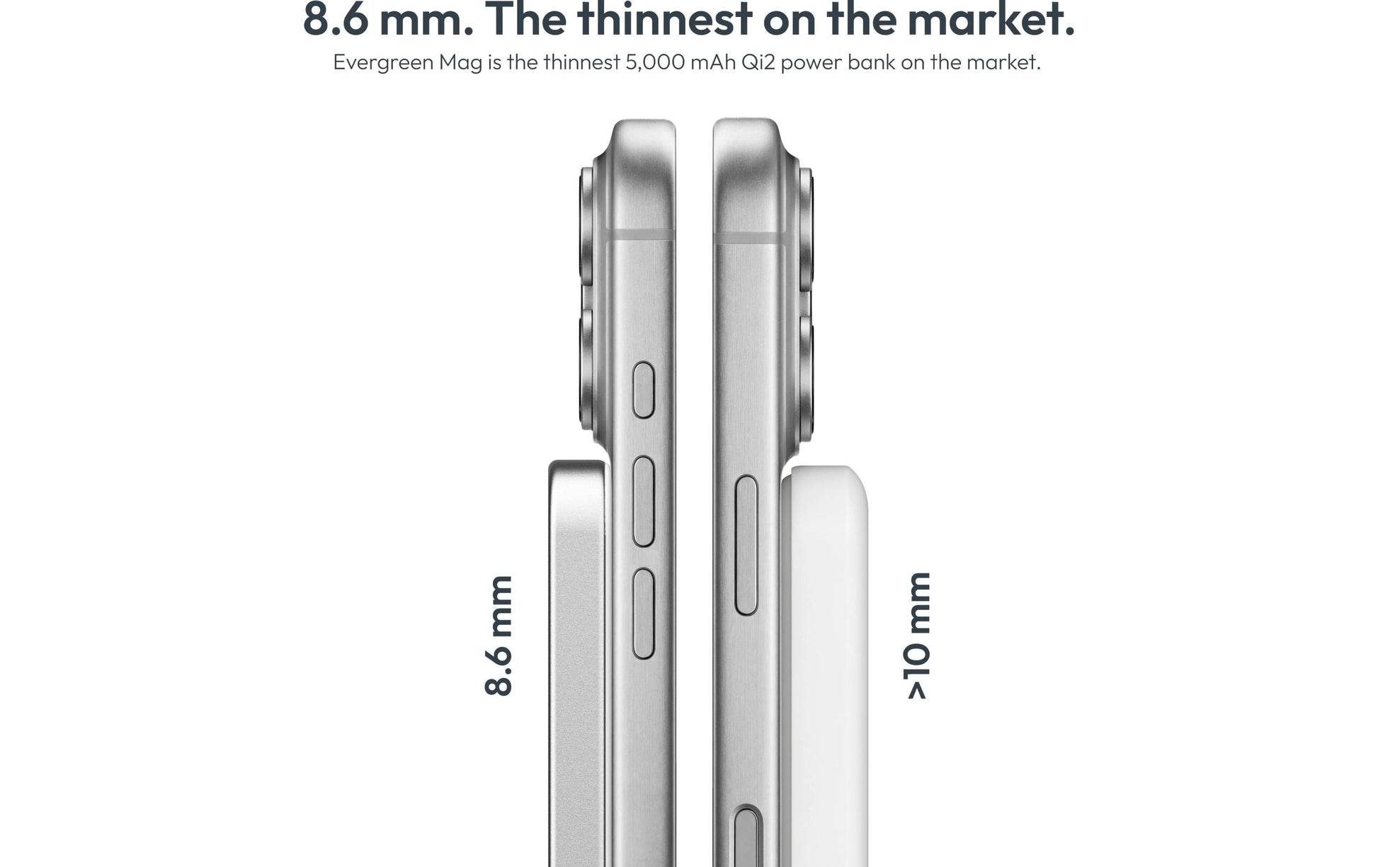 Vonmählen Evergreen Mag MagSafe Powerbank 5'000 mAh – 15 W PD, 1× USB-C, Weiss