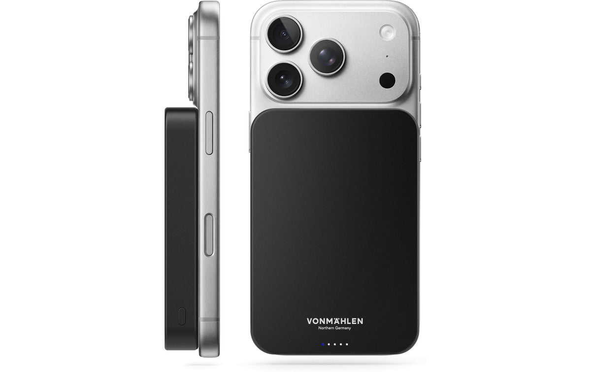 Vonmählen Evergreen Mag MagSafe Powerbank 10'000 mAh – 20 W PD, 1× USB-C, Schwarz