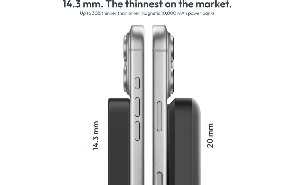 Vonmählen Evergreen Mag MagSafe Powerbank 10'000 mAh – 20 W PD, 1× USB-C, Schwarz