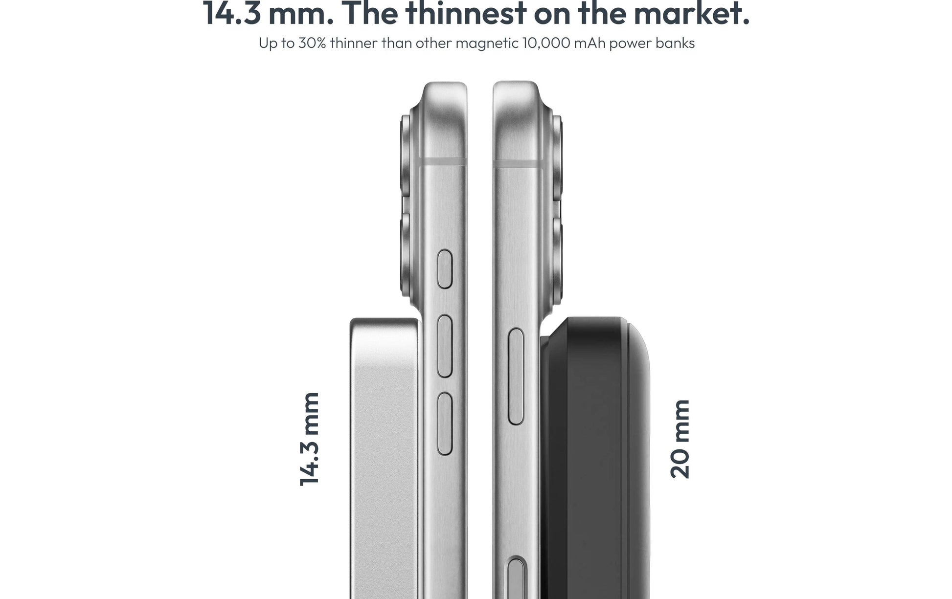 Vonmählen Evergreen MagSafe Powerbank 10'000 mAh – 20 W PD, 1× USB-C, Weiss