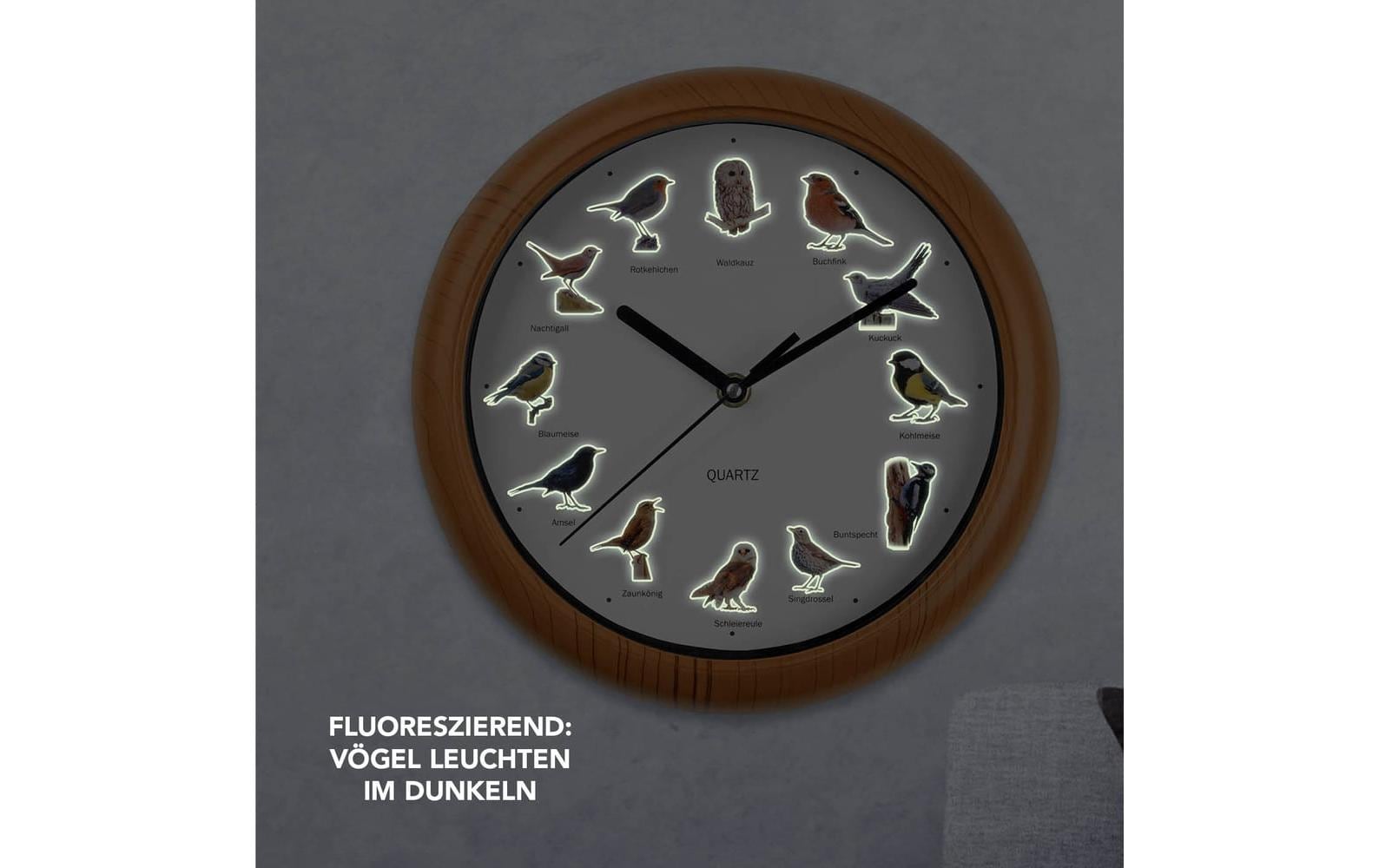 Easymaxx Wanduhr – Analog, Ø 25 cm, Braun