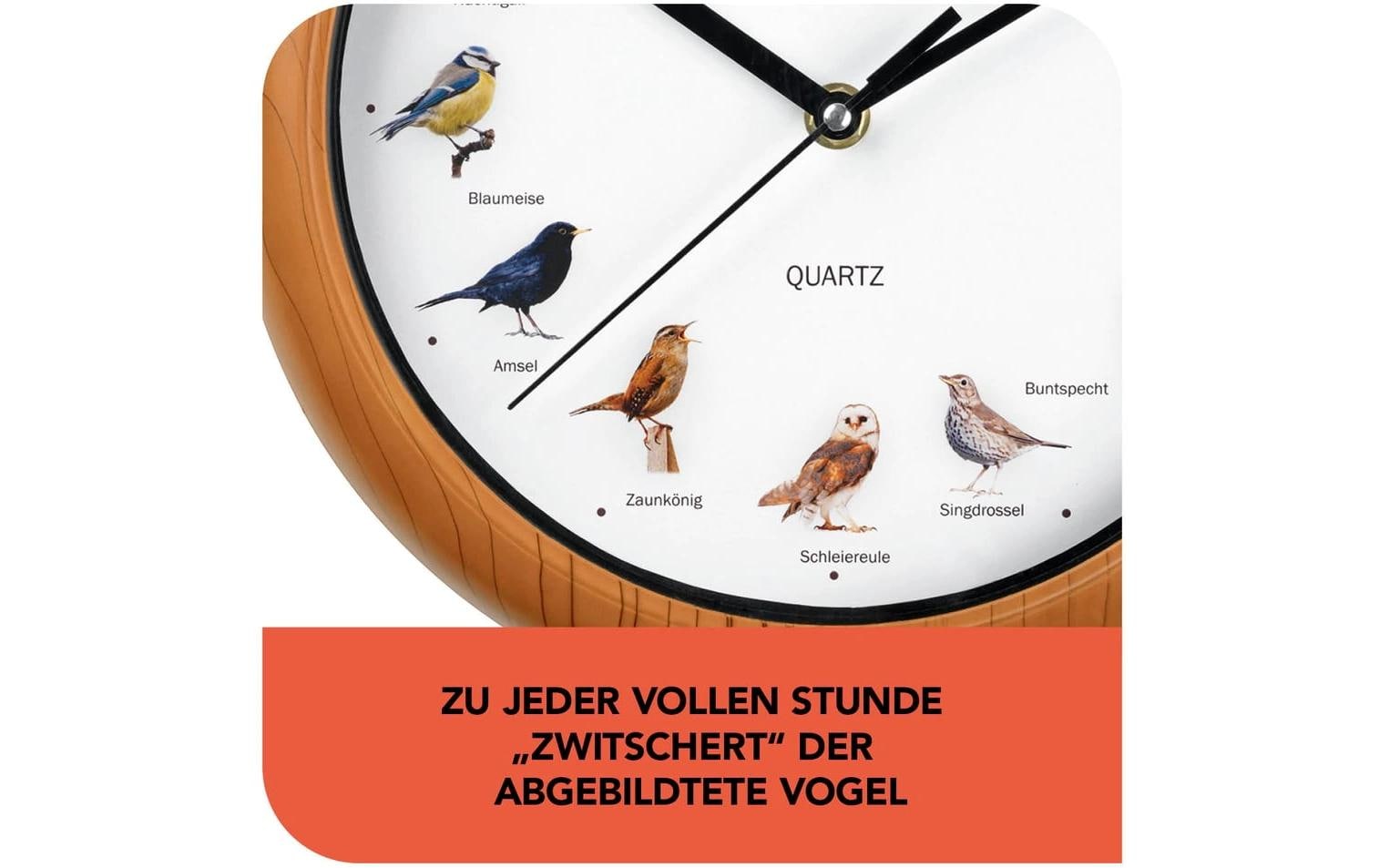 Easymaxx Wanduhr – Analog, Ø 25 cm, Braun