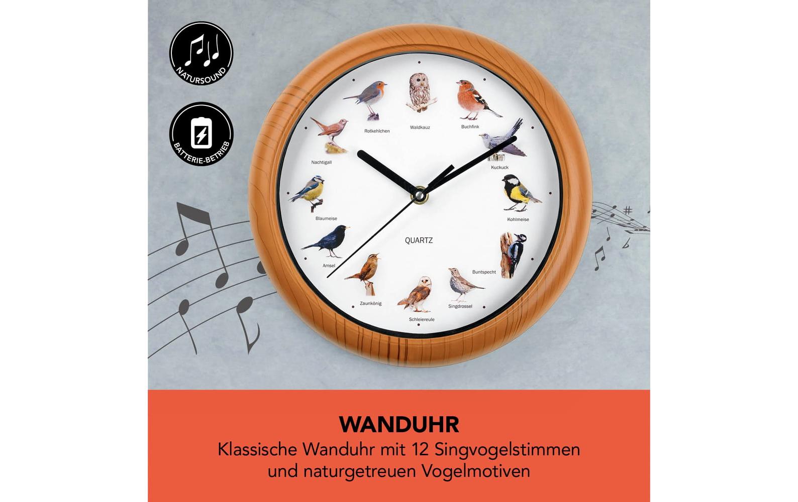 Easymaxx Wanduhr – Analog, Ø 25 cm, Braun