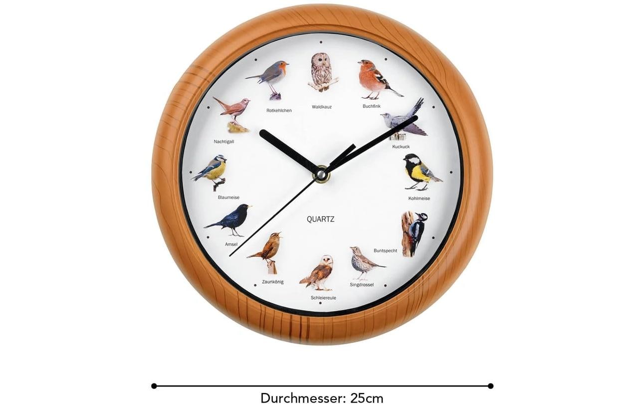 Easymaxx Wanduhr – Analog, Ø 25 cm, Braun
