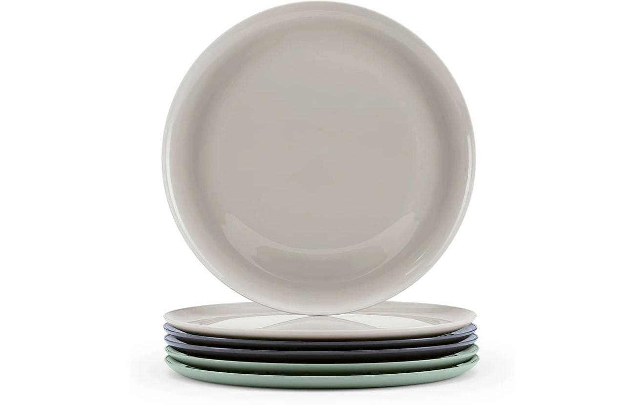 Gourmetmaxx Speiseteller – 6er Set, Ø 25 cm, Kunststoff (PP), spülmaschinenfest, mikrowellengeeignet