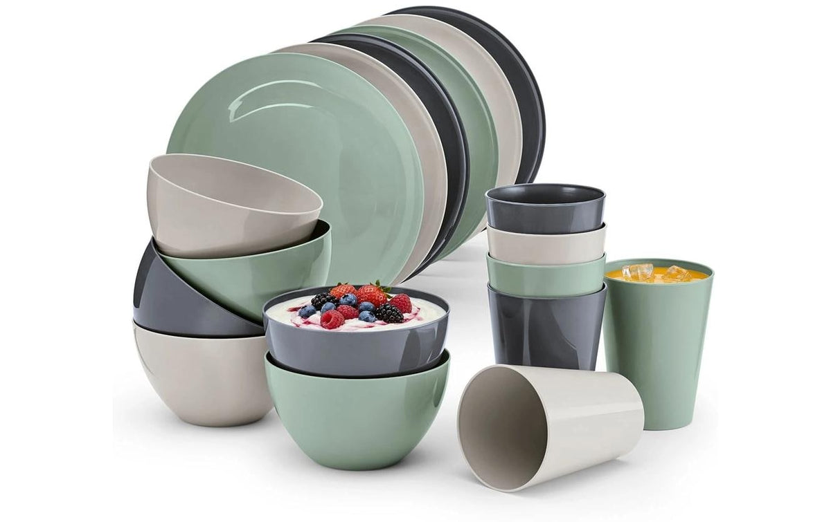 Gourmetmaxx Speiseteller – 6er Set, Ø 25 cm, Kunststoff (PP), spülmaschinenfest, mikrowellengeeignet