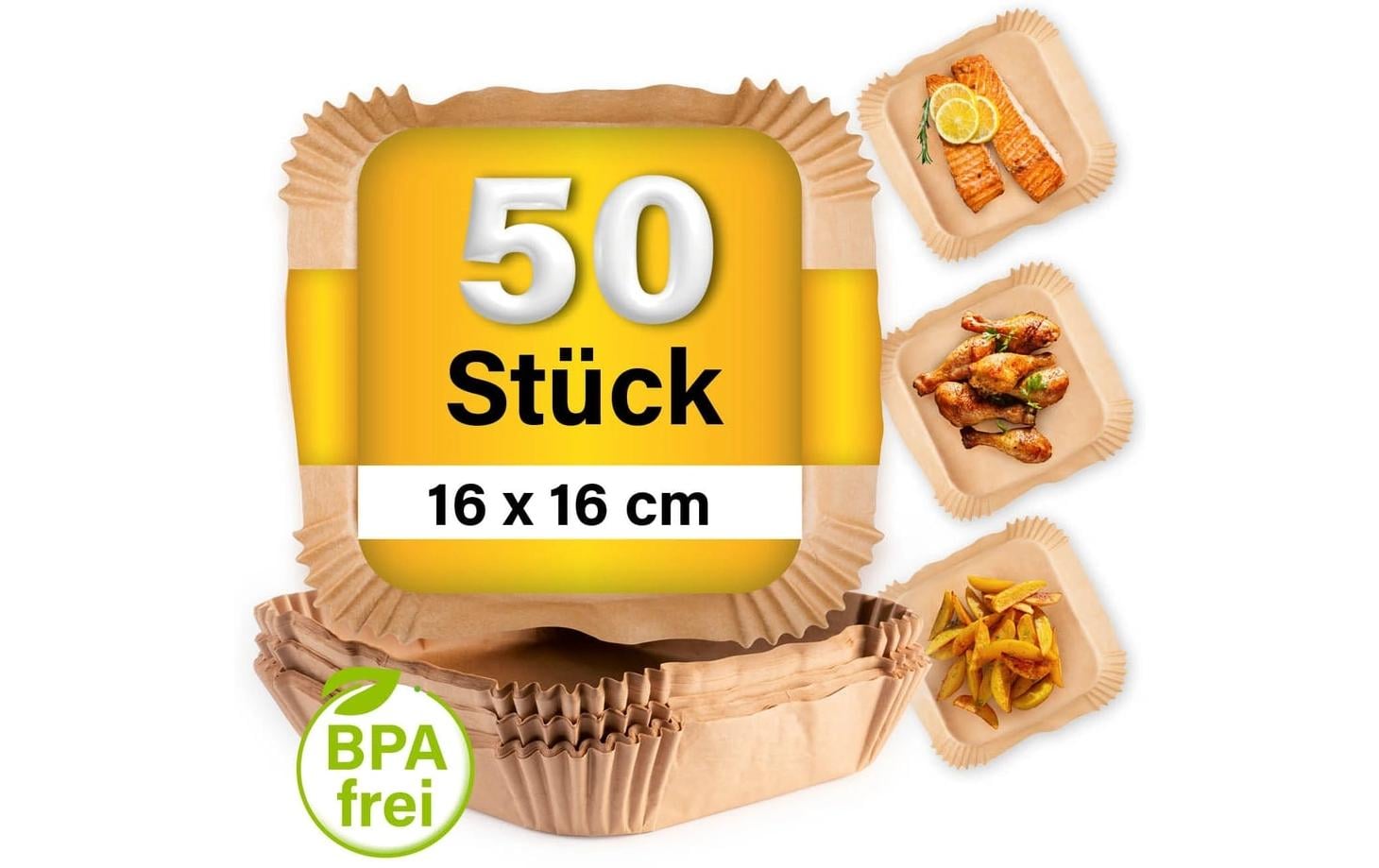 Gourmetmaxx Backpapier 16 × 16 × 4,5 cm, 50 Stk.