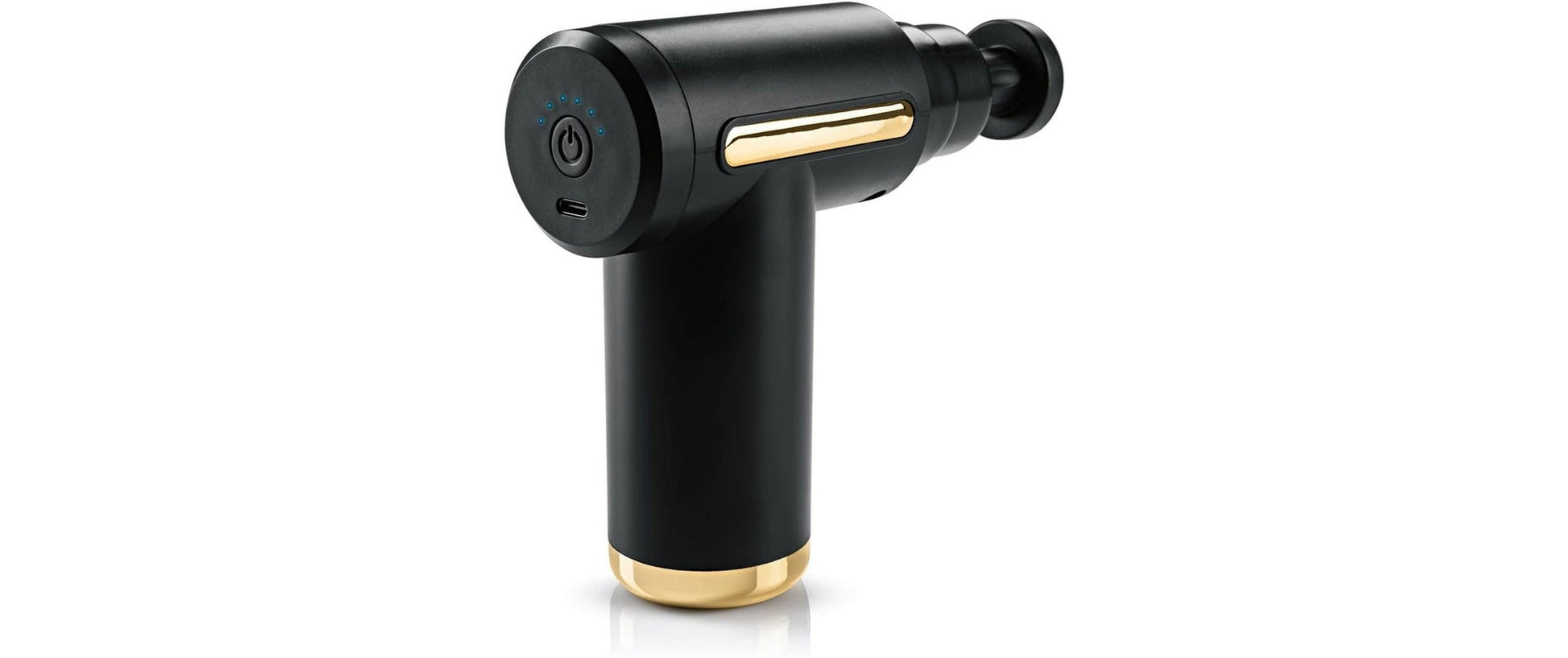 Vitalmaxx Mini Massagepistole – Perkussions- & Vibrationsmassage, Akku/USB – Schwarz/Gold