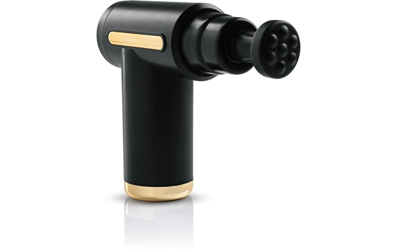 Vitalmaxx Mini Massagepistole – Perkussions- & Vibrationsmassage, Akku/USB – Schwarz/Gold