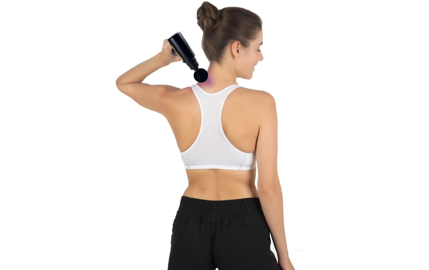 Vitalmaxx Mini Massagepistole – Perkussions- & Vibrationsmassage, Akku/USB – Schwarz/Gold