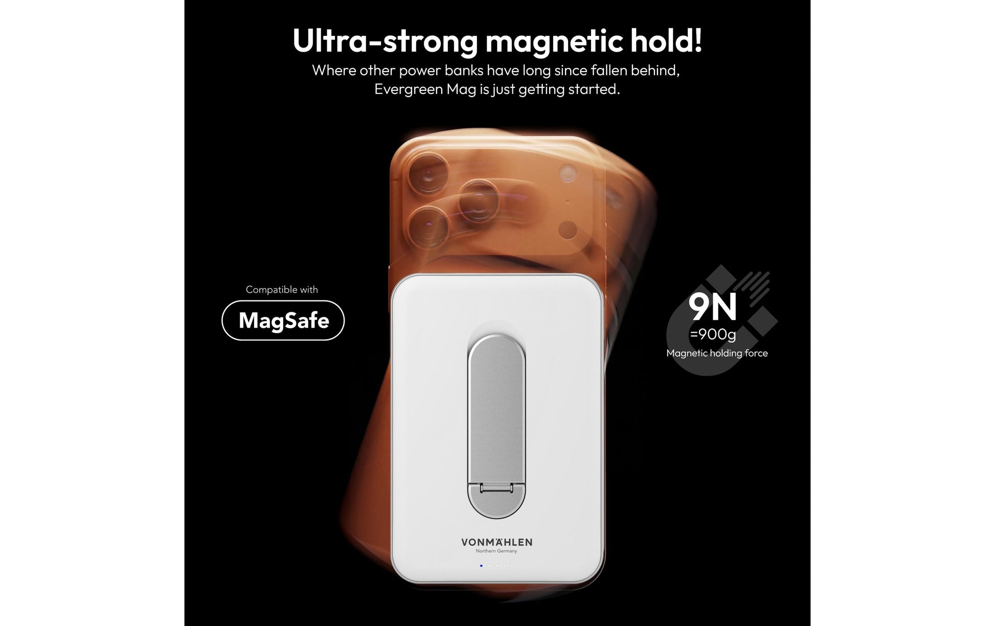 Vonmählen Evergreen MagSafe Powerbank 10'000 mAh – 1× USB-C, weiss