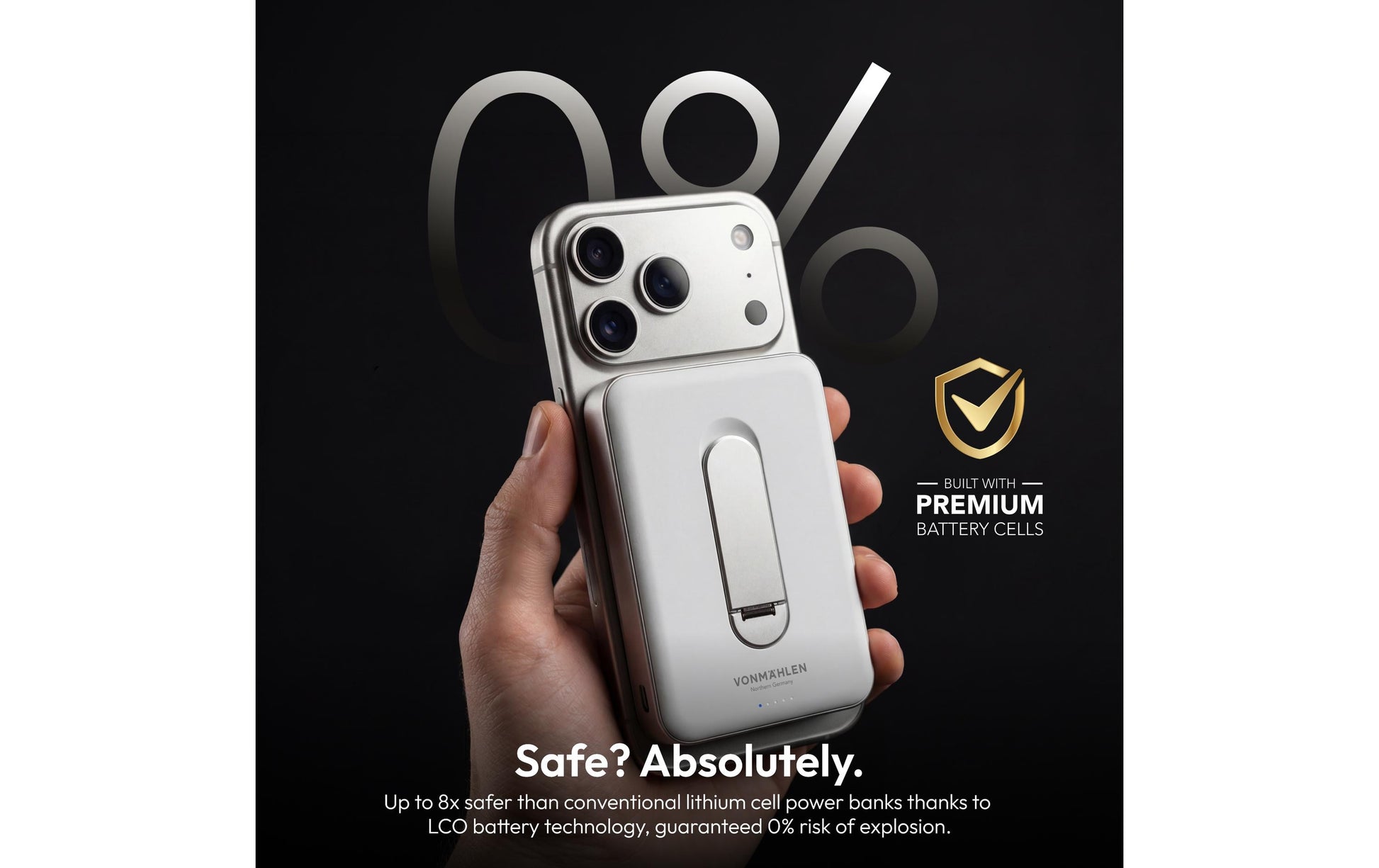 Vonmählen Evergreen MagSafe Powerbank 10'000 mAh – 1× USB-C, weiss