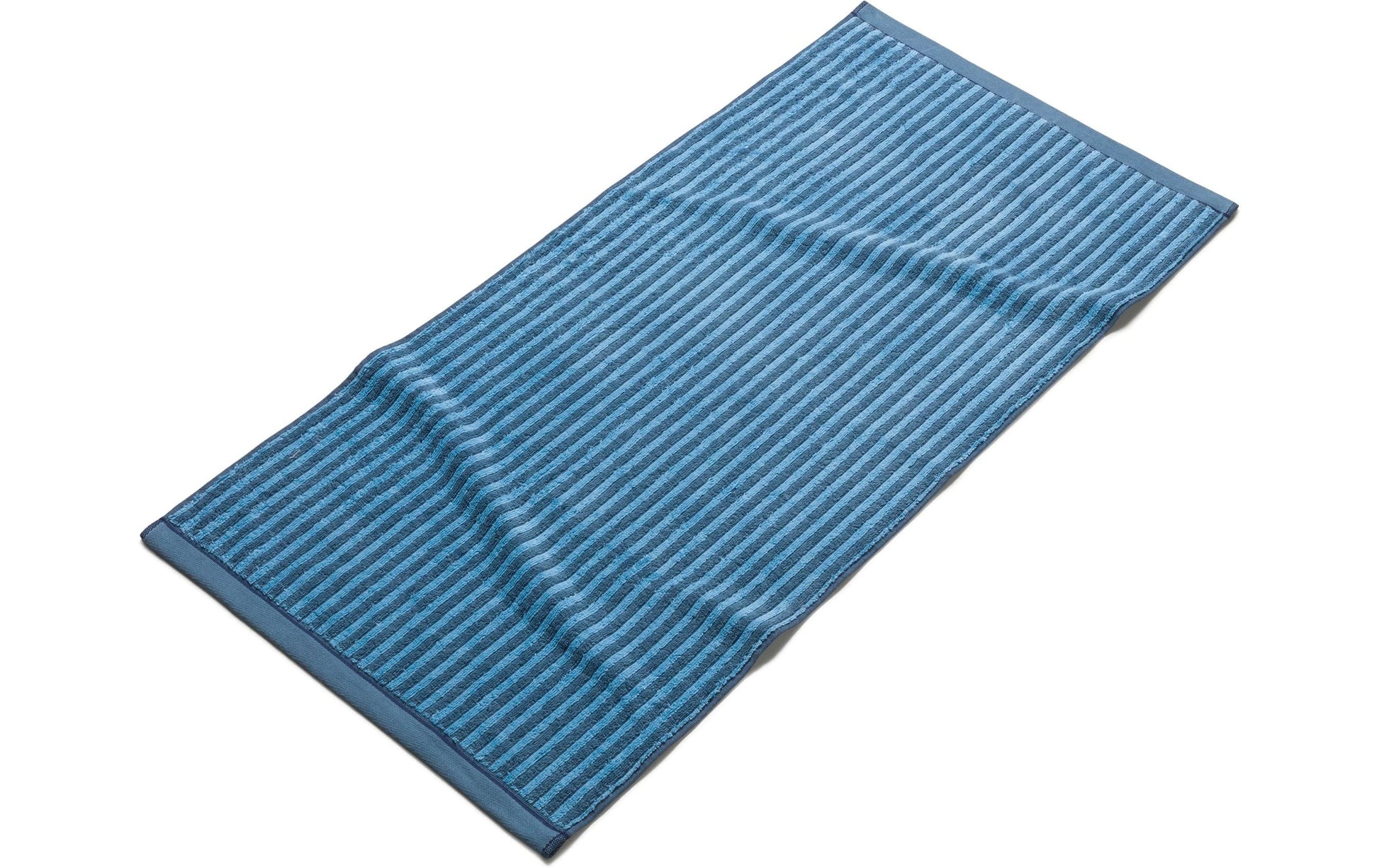 Möve Duschtuch Geometric Shapes Stripes – 67 × 140 cm, Blau, Baumwolle, 530 g/m²