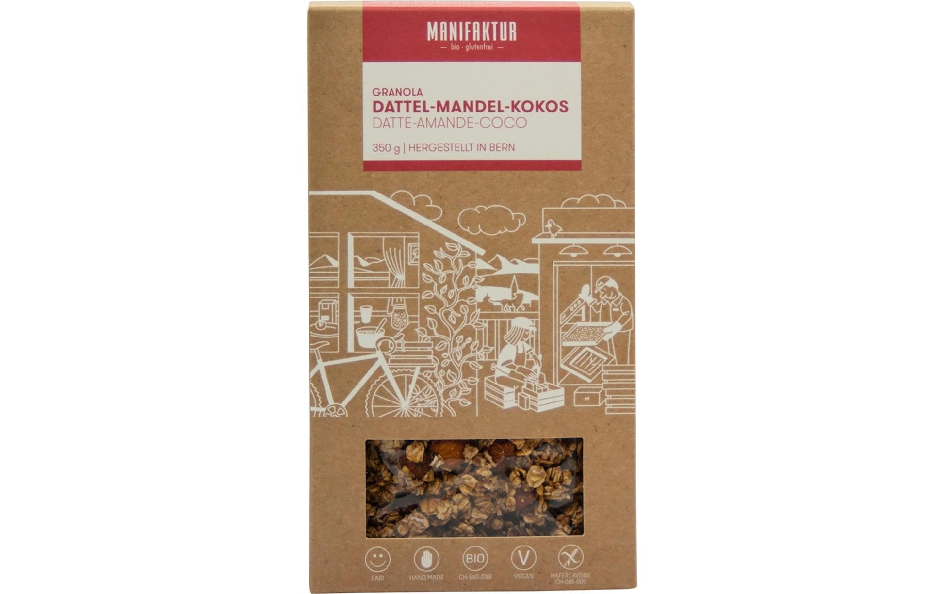 Manifaktur Granola Müesli – Datteln, Mandeln und Kokos, bio, glutenfrei – 350 g