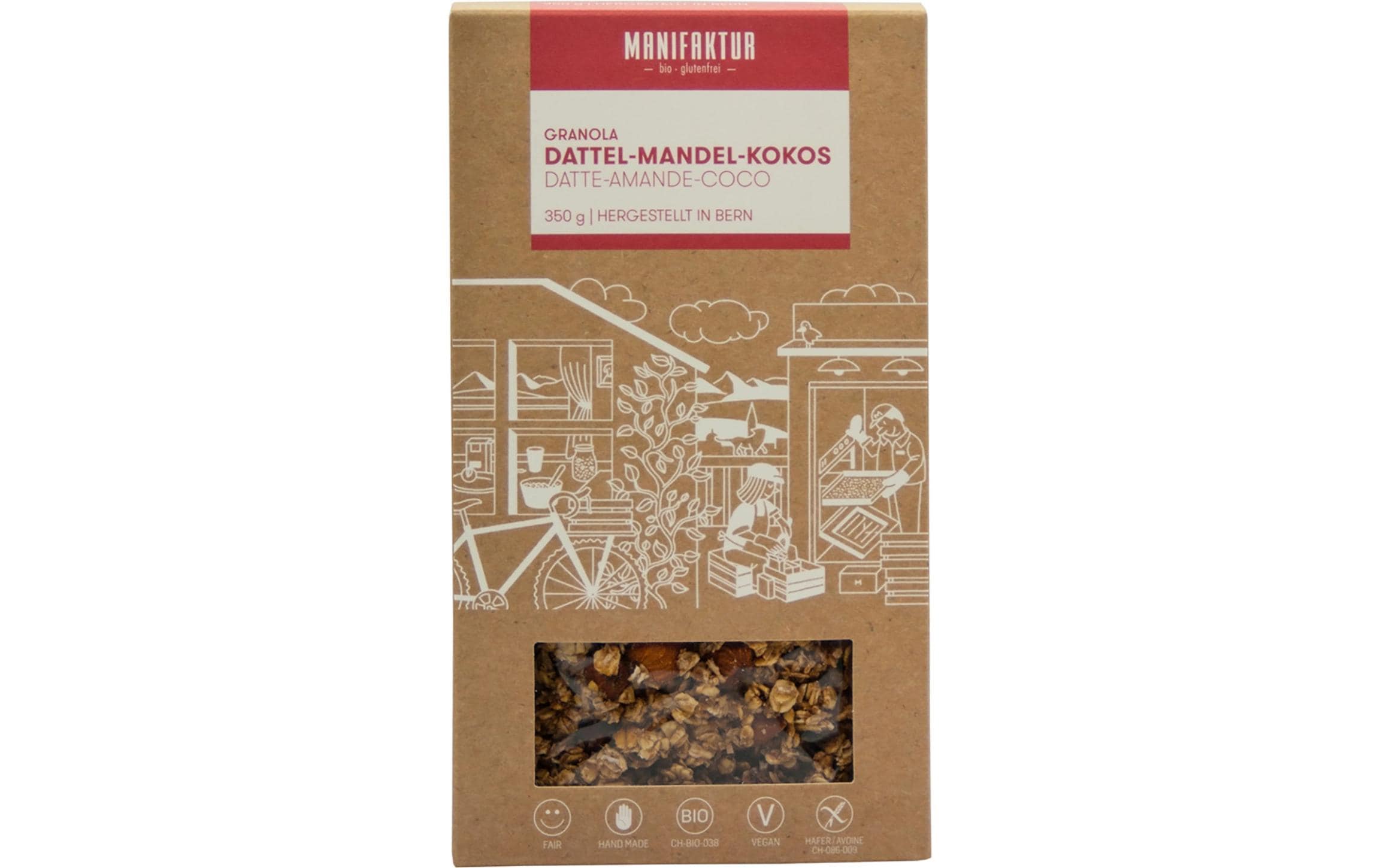 Manifaktur Granola Müesli – Datteln, Mandeln und Kokos, bio, glutenfrei – 350 g