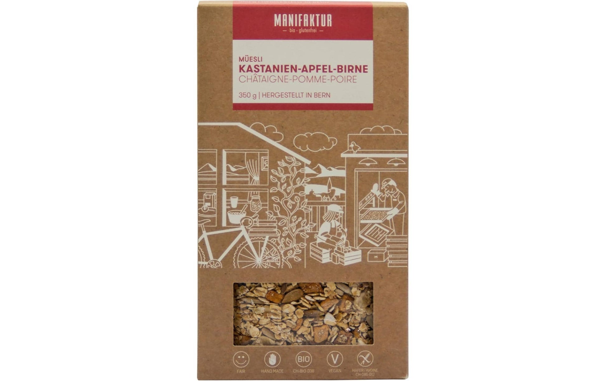 Manifaktur Müesli Kastanien-Apfel-Birne – Bio, glutenfrei – 350 g