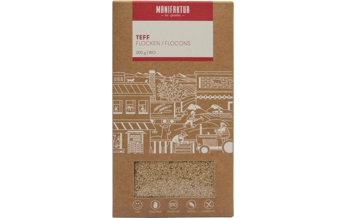 Manifaktur Teff Flocken – Bio, glutenfrei – 200 g