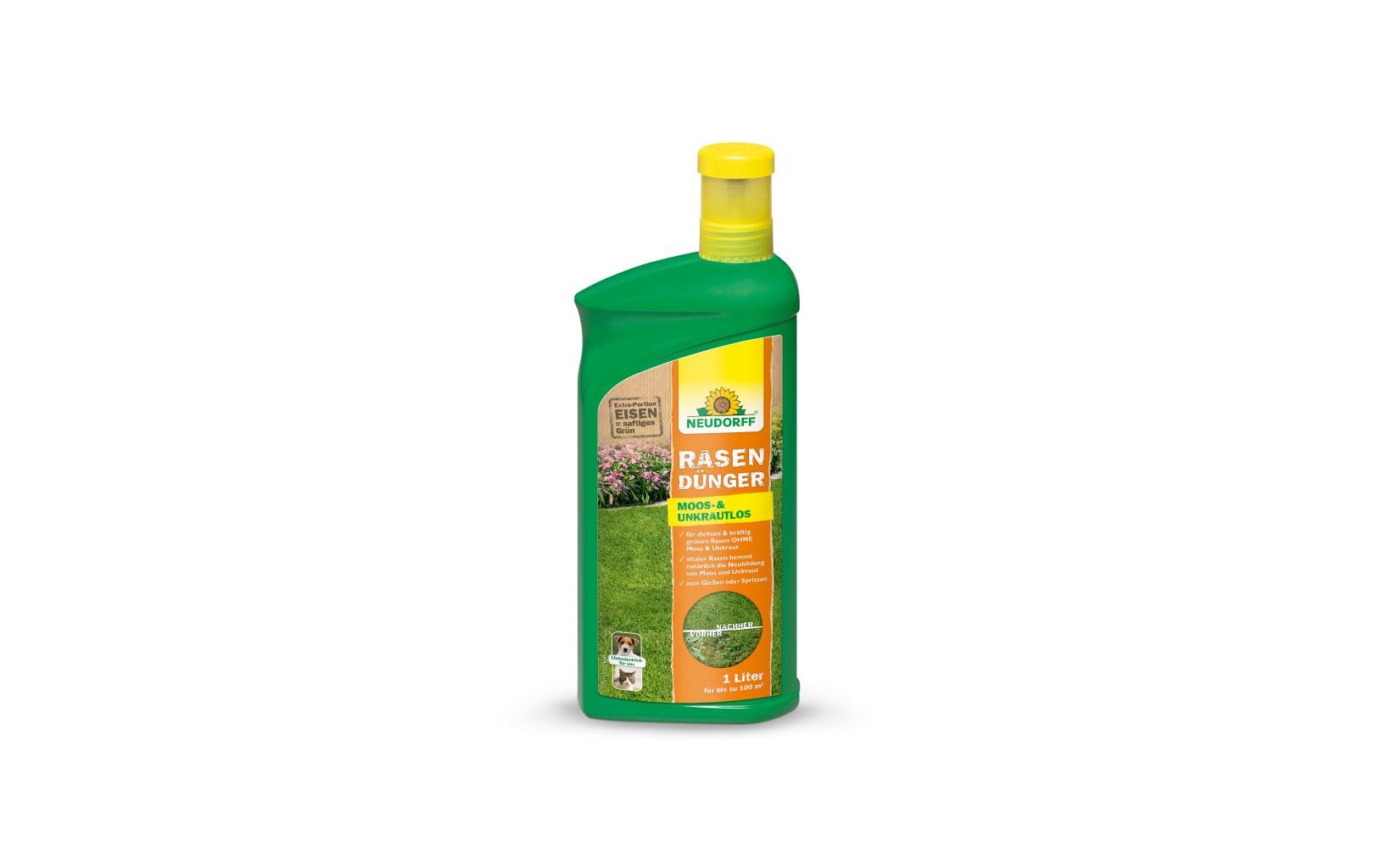 Neudorff Rasendünger Moos- & UnkrautLOS – flüssig, 1 l, für Rasen