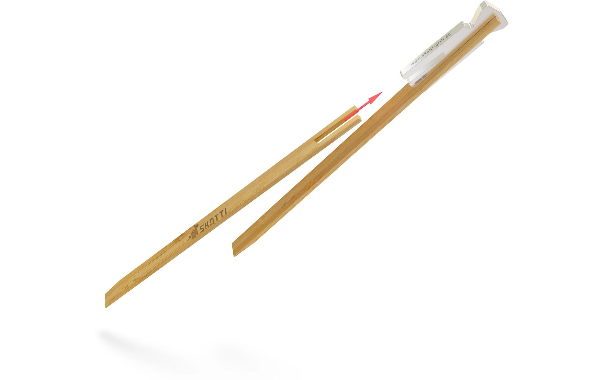 Skotti Grillzange 35,5 cm, Aluminium/Bambus, Braun