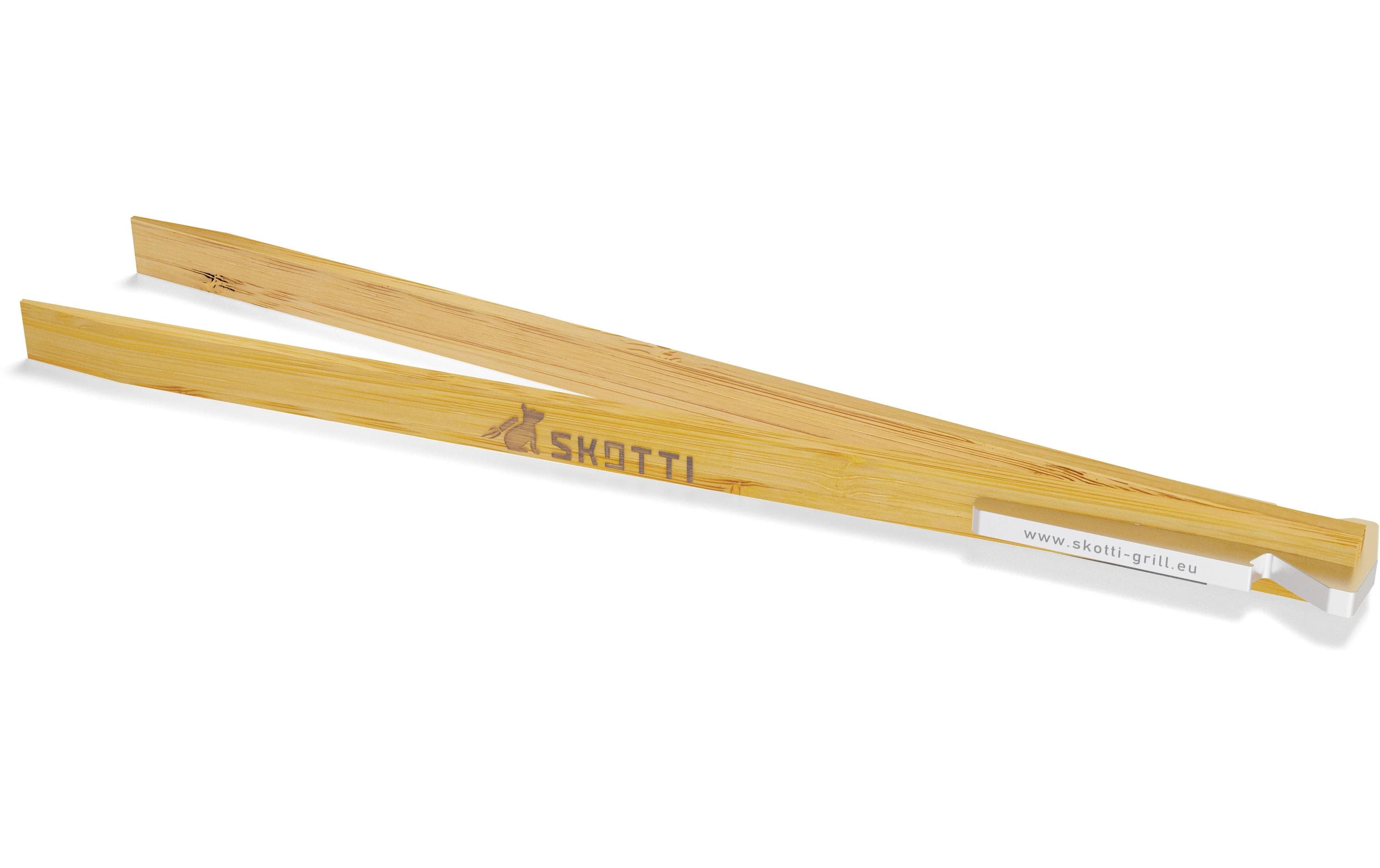 Skotti Grillzange 35,5 cm, Aluminium/Bambus, Braun