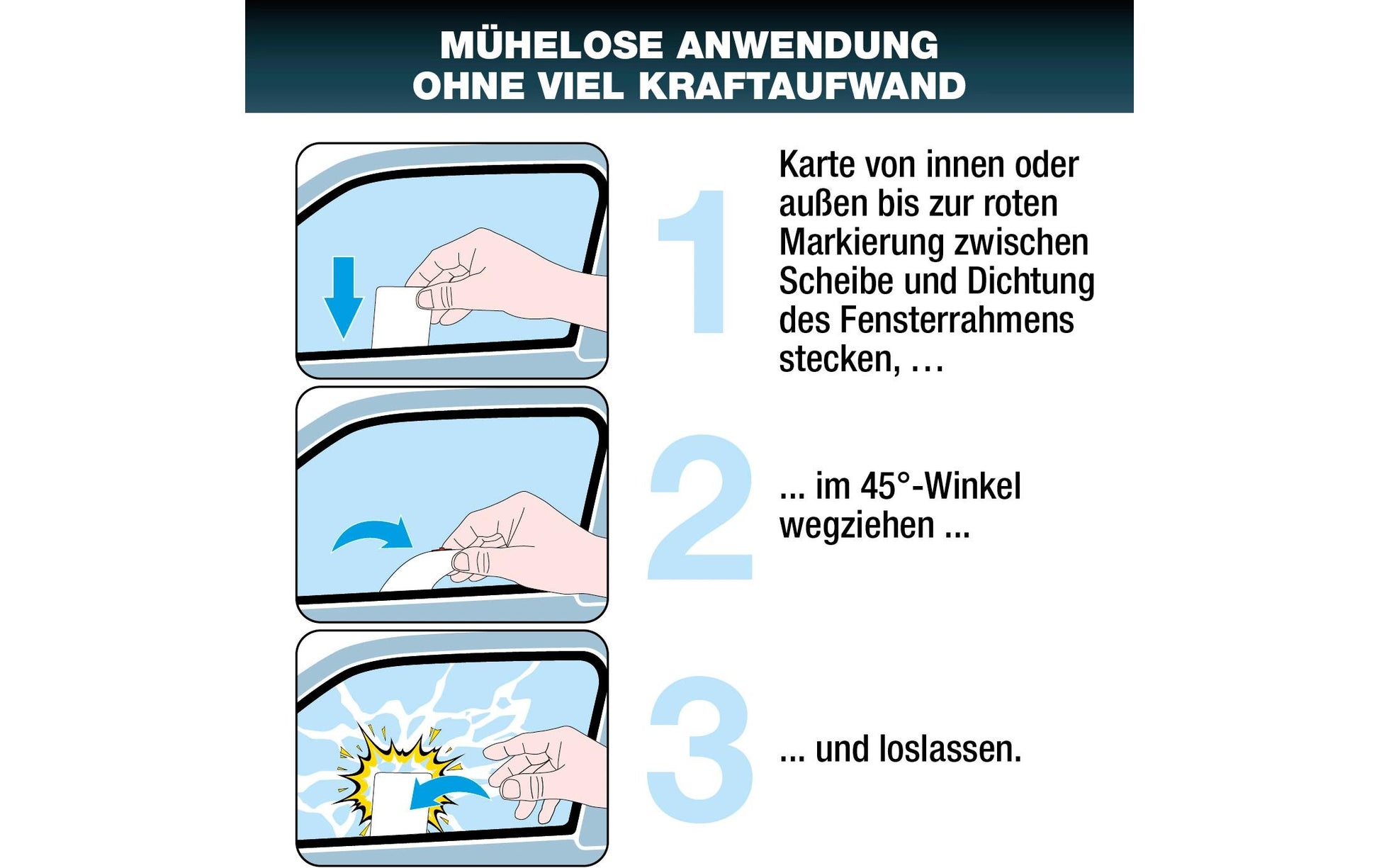 Easy Exit – Card Rettungswerkzeug – Nothammer, Gurtenschneider – Rot