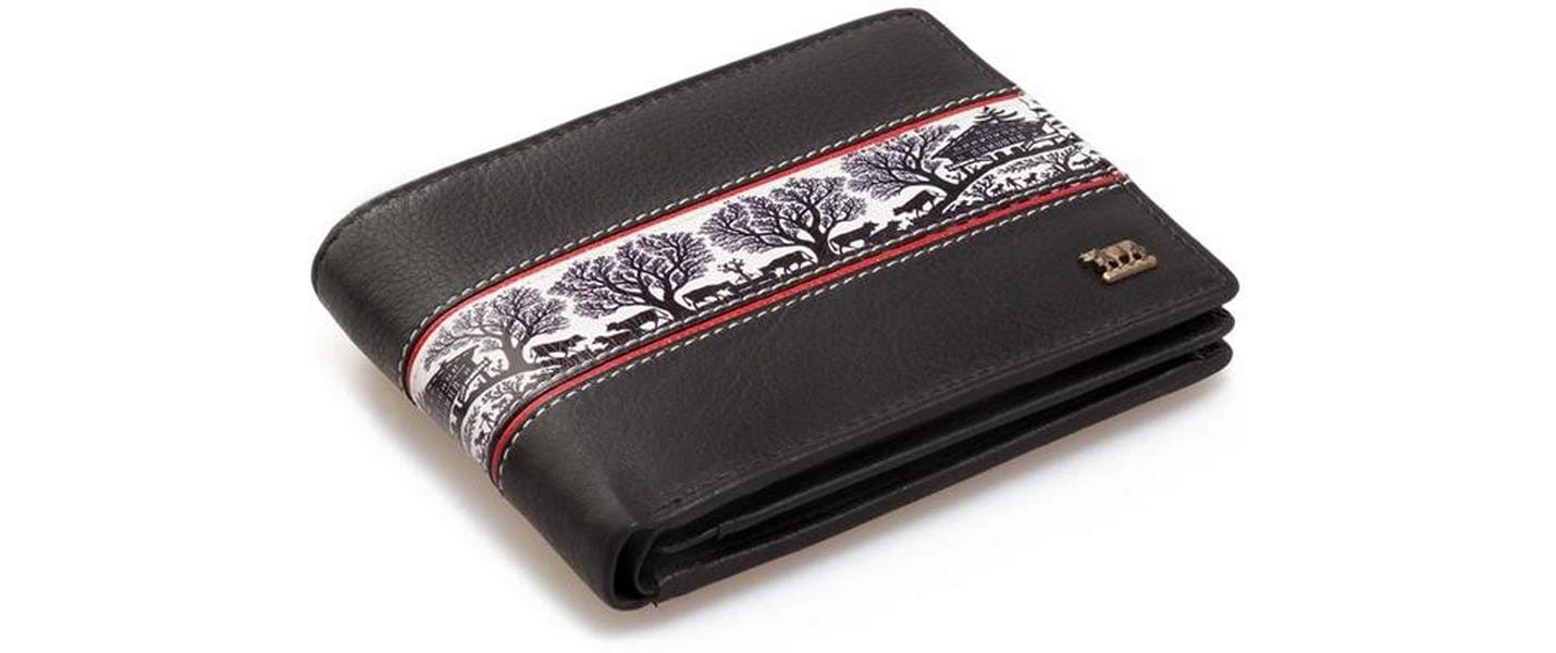 Creanorm Portemonnaie – mit Münzfach, Kartenfächer – 12 × 10 × 2 cm – schwarz – Rindsleder – Scherenschnitt