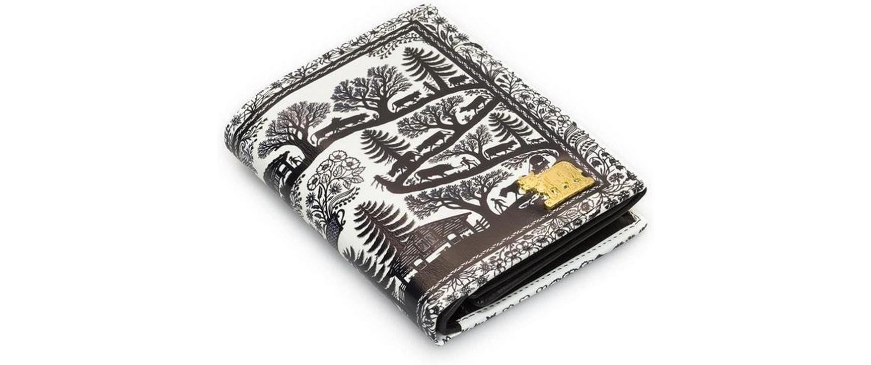 Creanorm Portemonnaie – 100 × 125 × 30 mm – Leder, schwarz-weiss – mit Münzfach, Druckknopf – Scherenschnitt