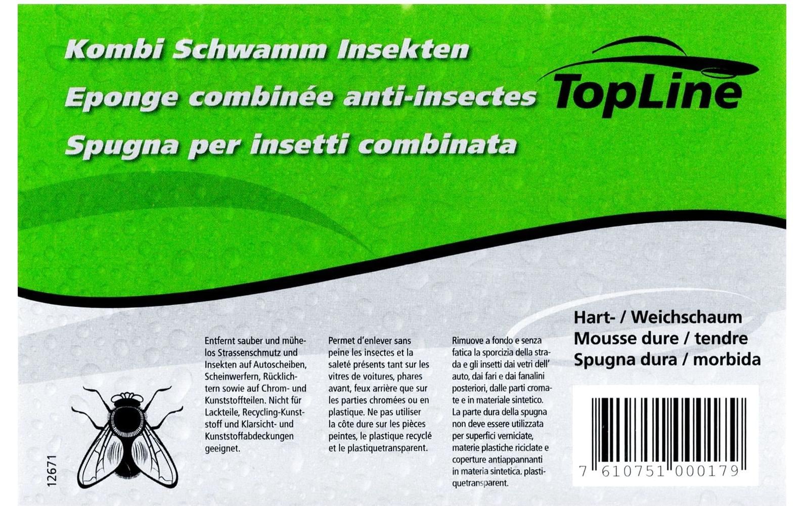 TopLine Schwamm Hart-/Weichschaum – für Insekten – 14 × 10 × 5 cm – 20 g