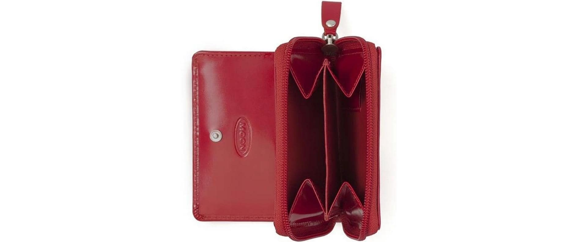 Creanorm Portemonnaie – Reissverschluss, mit Münzfach – 11 × 9 × 2 cm – Rot – Leder – Schweizerkreuz