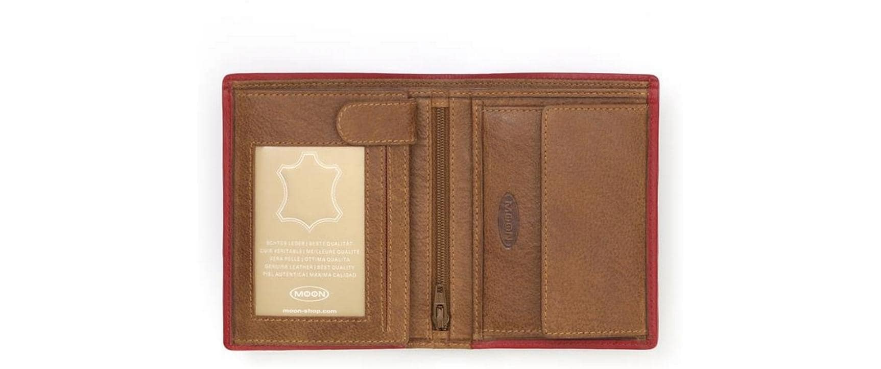 Creanorm Portemonnaie – Aussen Kuhfell, Rindsleder – 2 × 12,5 × 2,5 cm – Mehrfarbig – Scherenschnitt