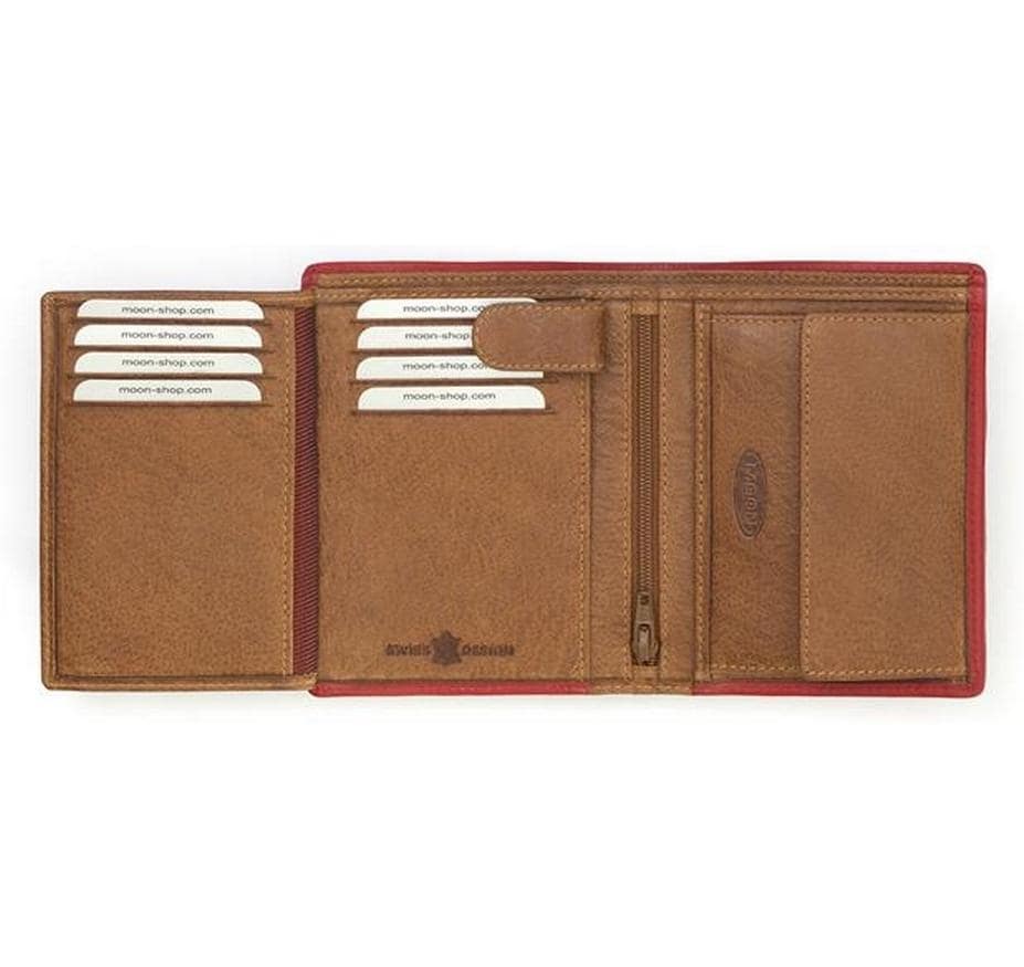 Creanorm Portemonnaie – Aussen Kuhfell, Rindsleder – 2 × 12,5 × 2,5 cm – Mehrfarbig – Scherenschnitt