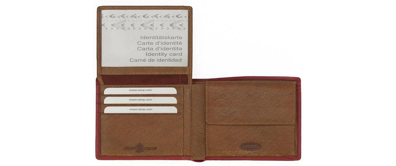 Creanorm Portemonnaie – RFID-Schutz, Münzfach – 12 × 10 × 2 cm – Mehrfarbig – Kuhfell mit Scherenschnitt