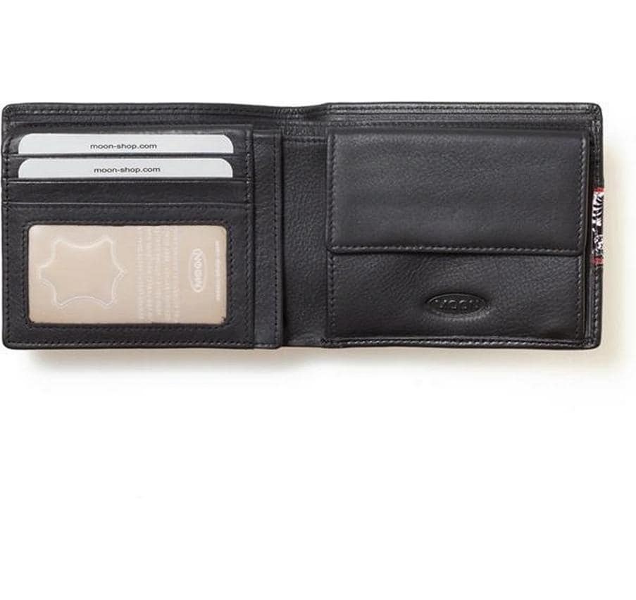 Creanorm Portemonnaie – mit Münzfach, Kartenfächer – 12 × 10 × 2 cm – schwarz – Rindsleder – Scherenschnitt
