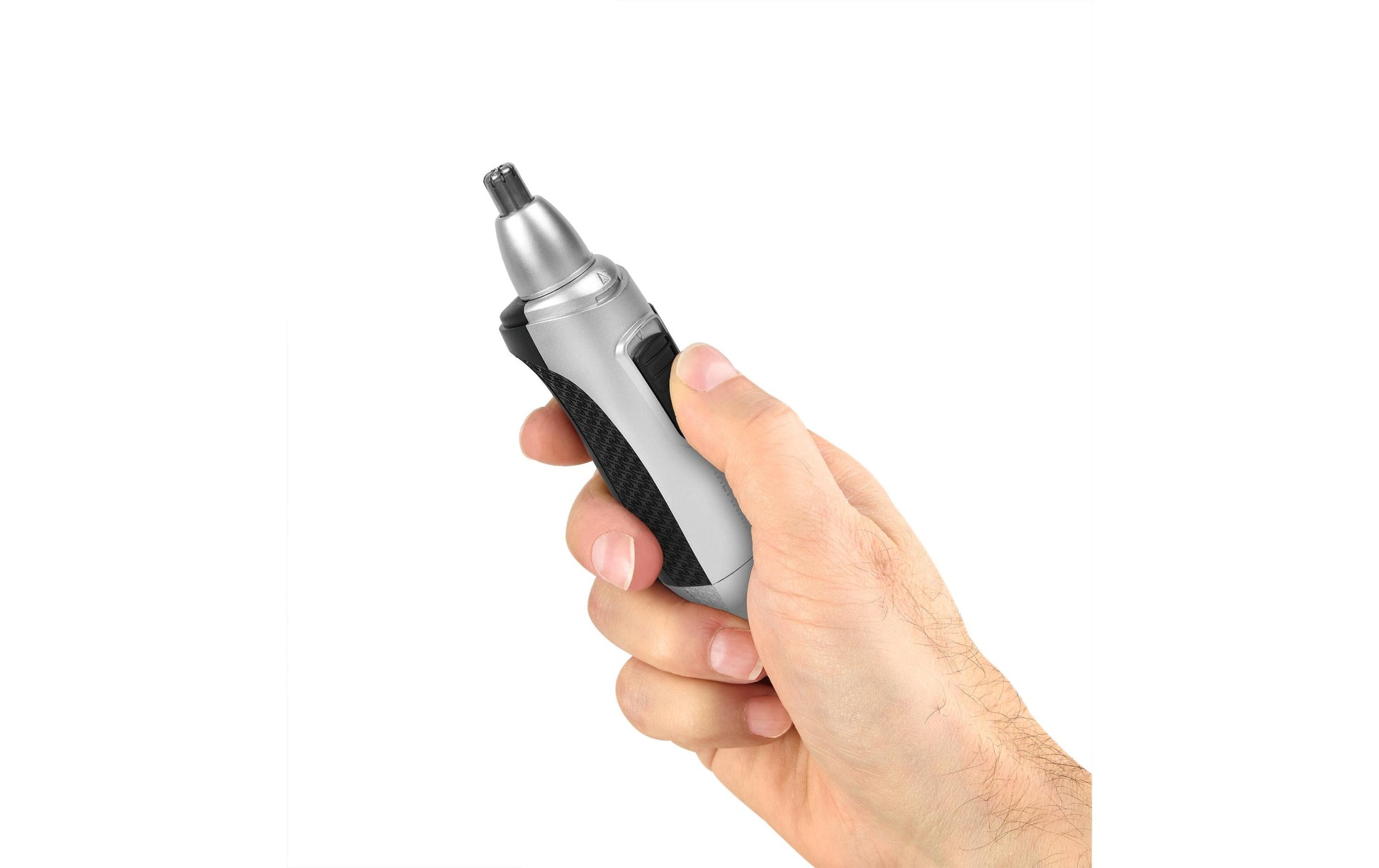 Vitalmaxx Nasen- und Ohrhaartrimmer – batteriebetrieben, für Trockenrasur – schwarz, silber
