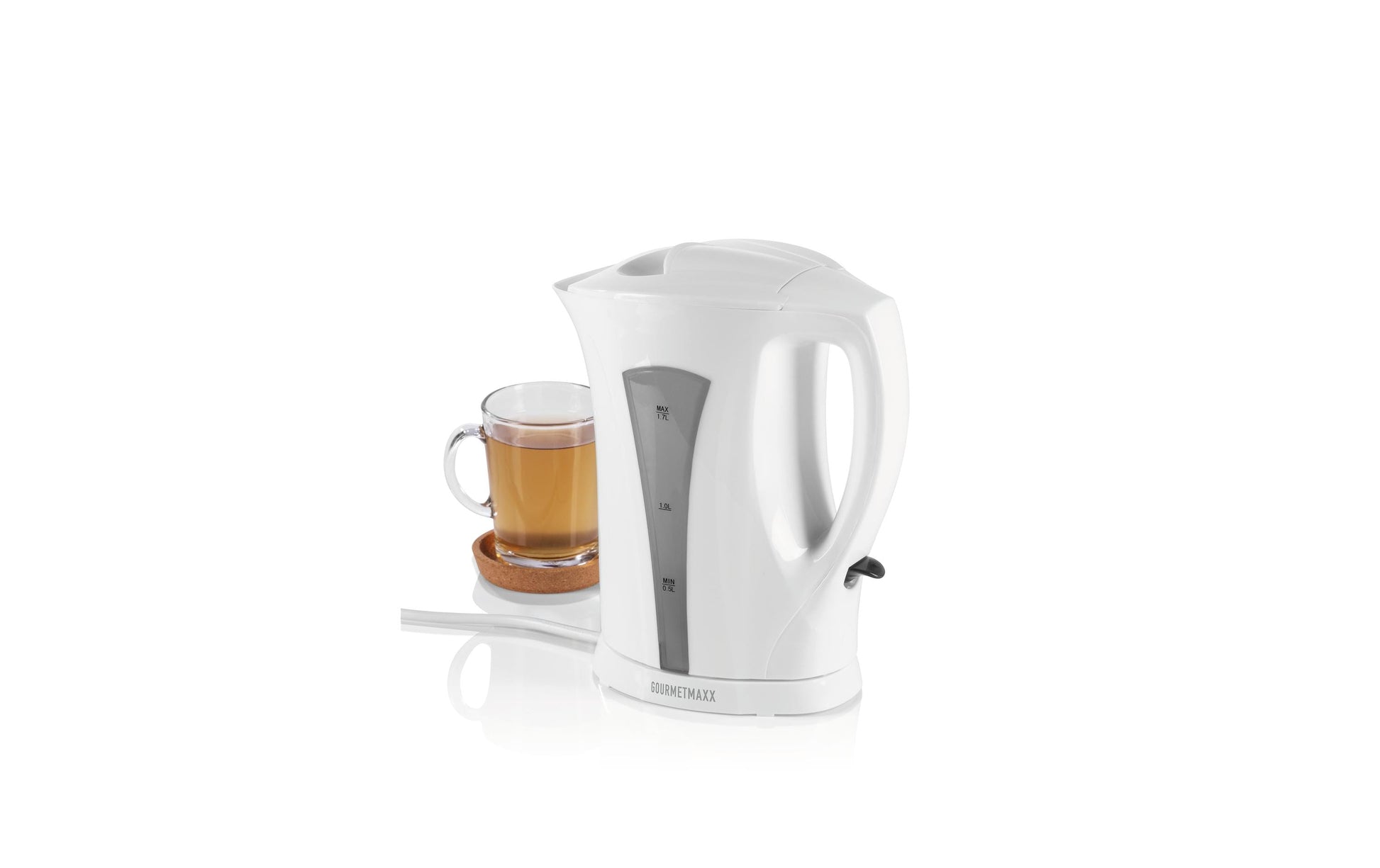 Gourmetmaxx Wasserkocher – 1,7 l, Kunststoff, 2200 W, Weiss