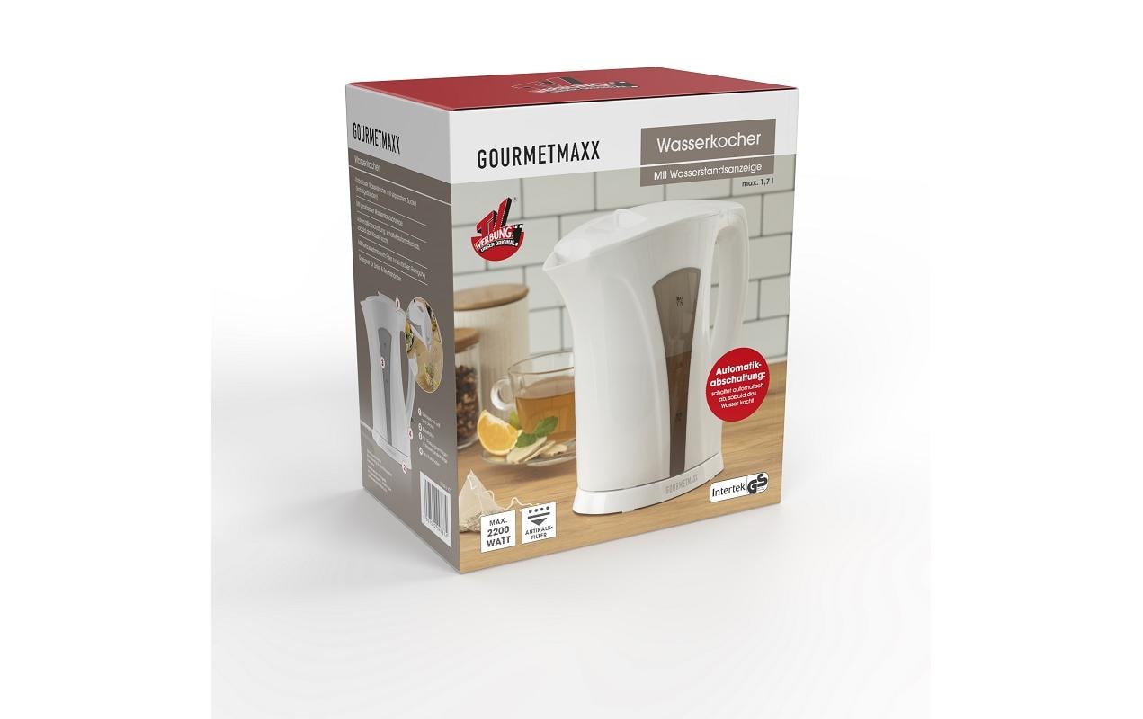 Gourmetmaxx Wasserkocher – 1,7 l, Kunststoff, 2200 W, Weiss