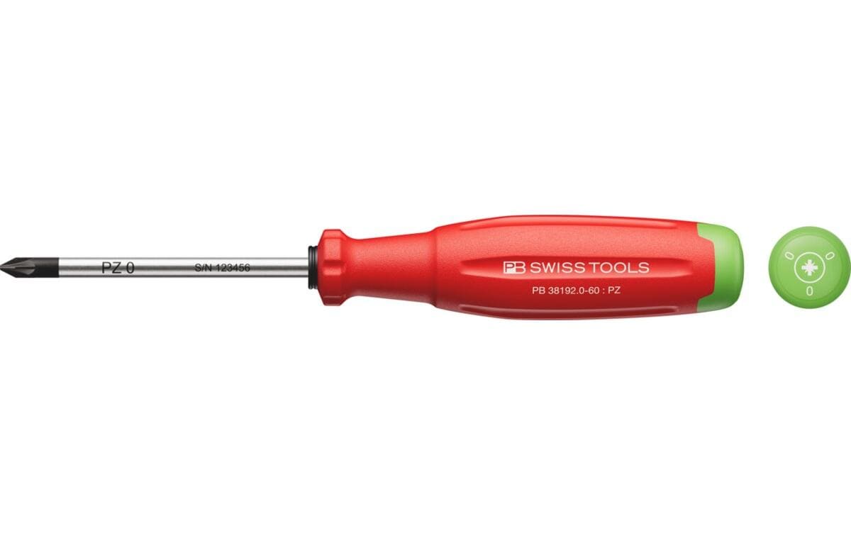 PB Swiss Tools SwissGrip Evo – Schraubenzieher-Set PZ 0, 1-teilig – PB 38192.0-60