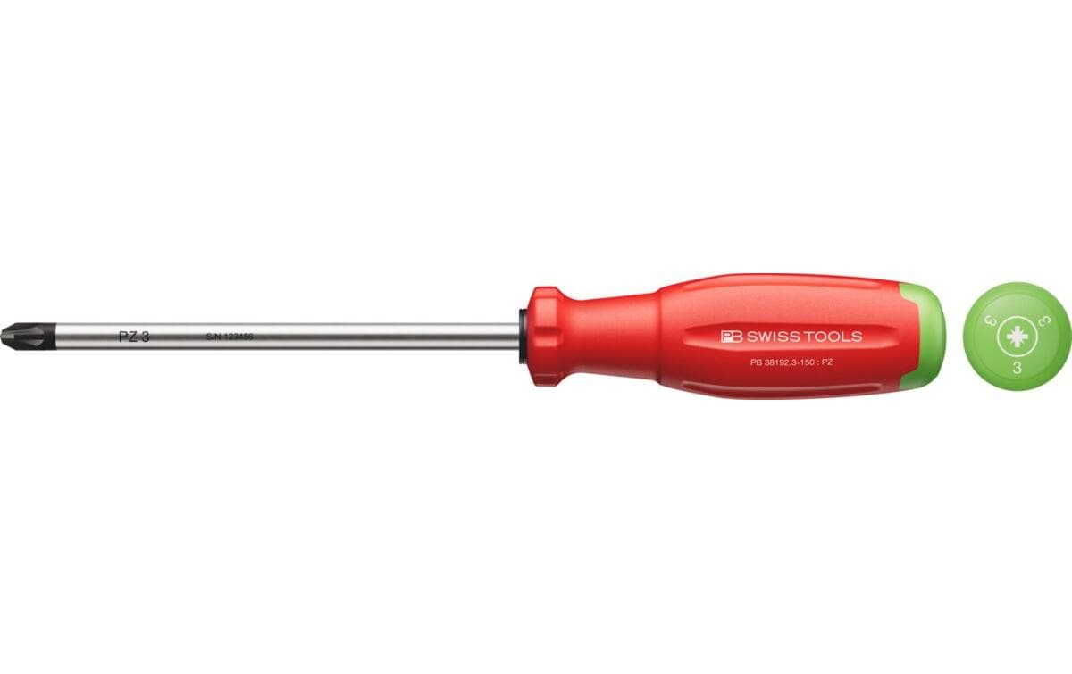 PB Swiss Tools SwissGrip Evo – Schraubenzieher-Set PZ 3, 1-teilig – PB 38192.3-150