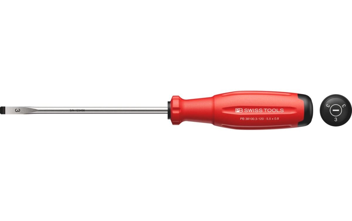 PB Swiss Tools SwissGrip Evo – Schlitz-Schraubenzieher-Set SL, 5,5 mm, 1-teilig – PB 38100.3-120