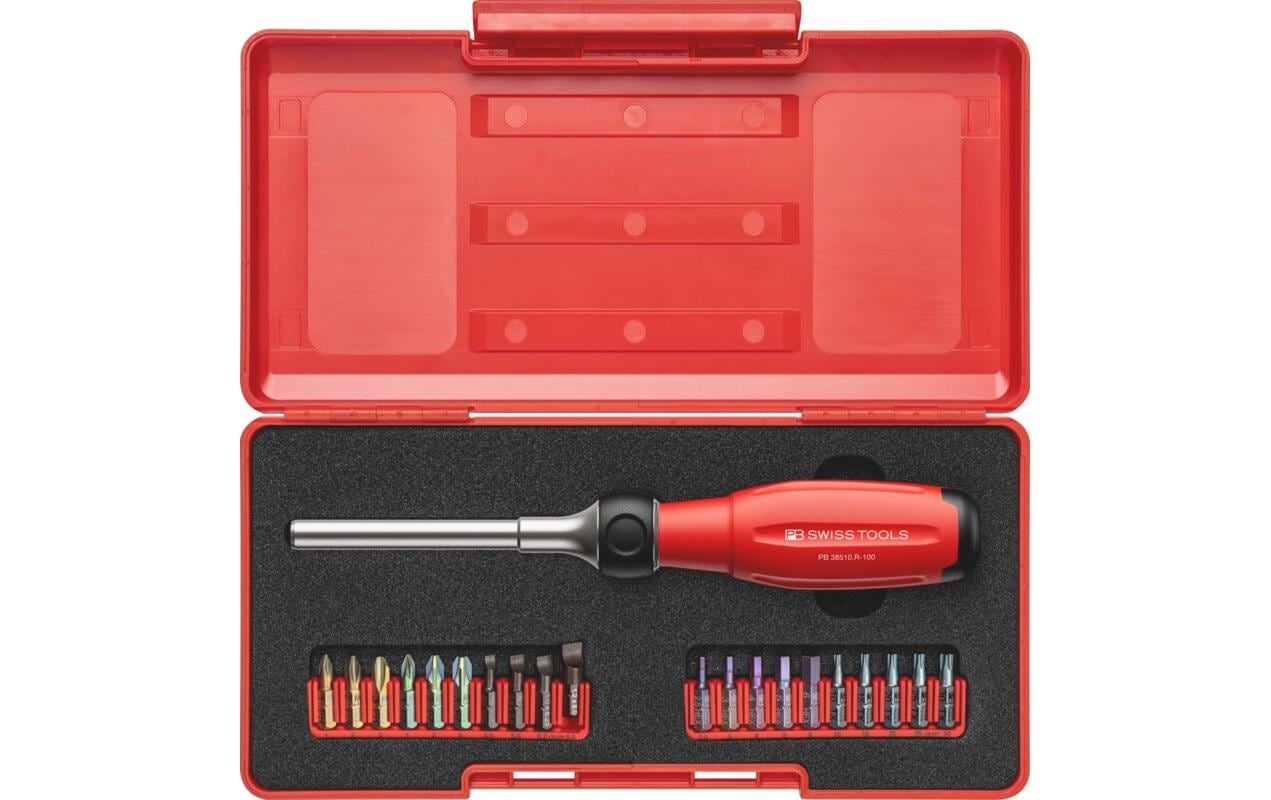 PB Swiss Tools – Schrauberbit-Set PH/PZ/SL/TX/HEX, 22-teilig, Box, PB 38510.R-100