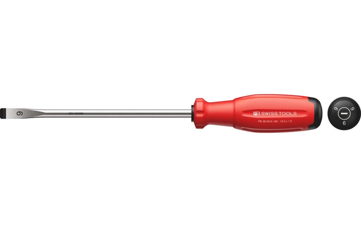 PB Swiss Tools SwissGrip Evo – Schlitzschraubenzieher-Set SL 10 mm, 1-teilig – PB 38100.6-180