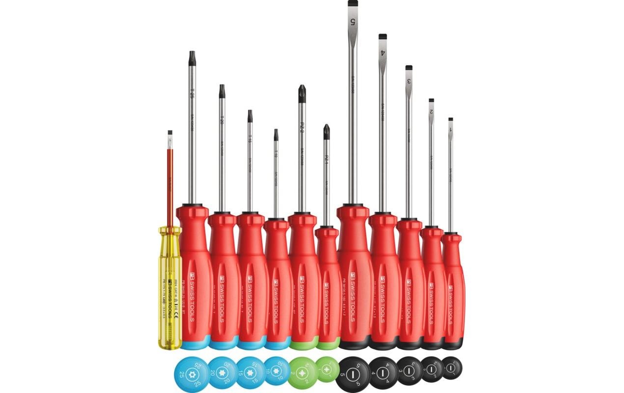 PB Swiss Tools SwissGrip Evo – Schraubenzieher-Set PH/PZ/SL/TX, Spannungsprüfer, PB 38472