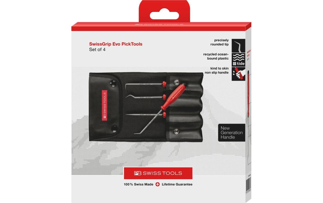 PB Swiss Tools PB 38681 PickTool-Set – 4-teilig – Kunstleder-Etui