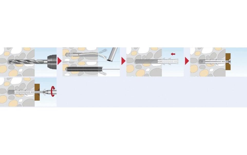 TOX Spreizdübel Barracuda – Ø 5 × 25 mm, Nylon, Grau, 100 Stk.