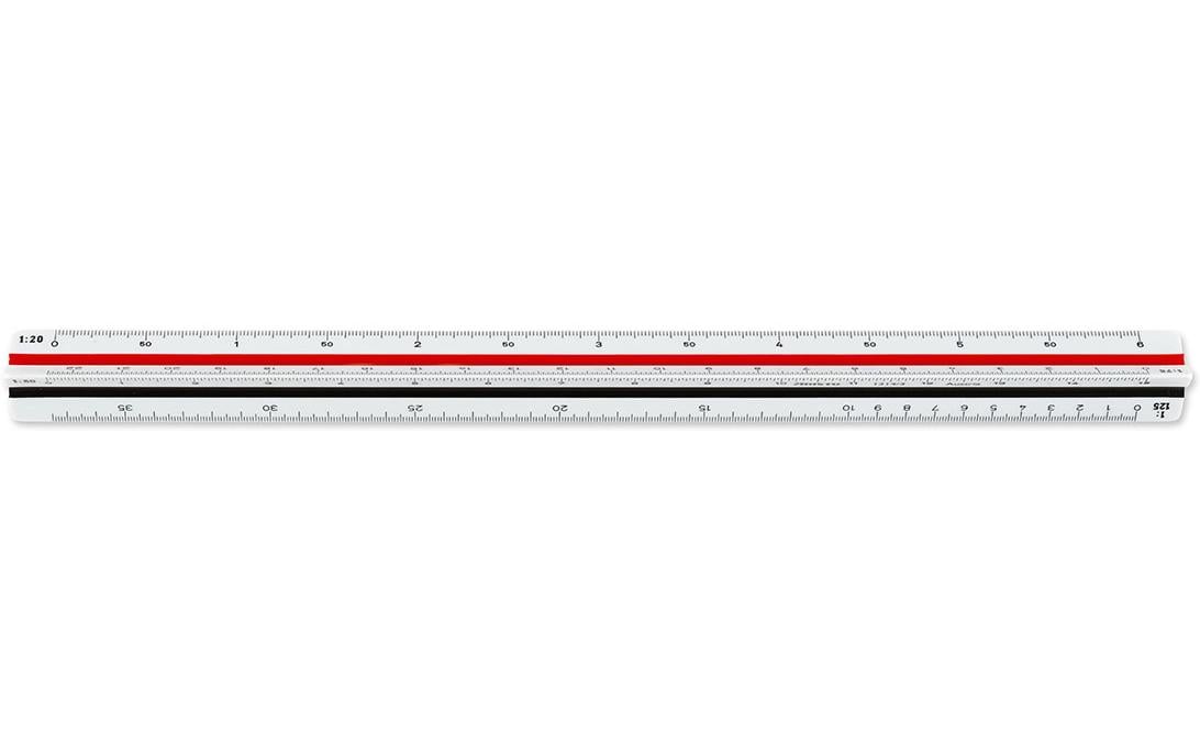 Aristo Reduktionsmassstab – 30 cm – Dreikant – Skalen 1:20–1:125 – Kunststoff