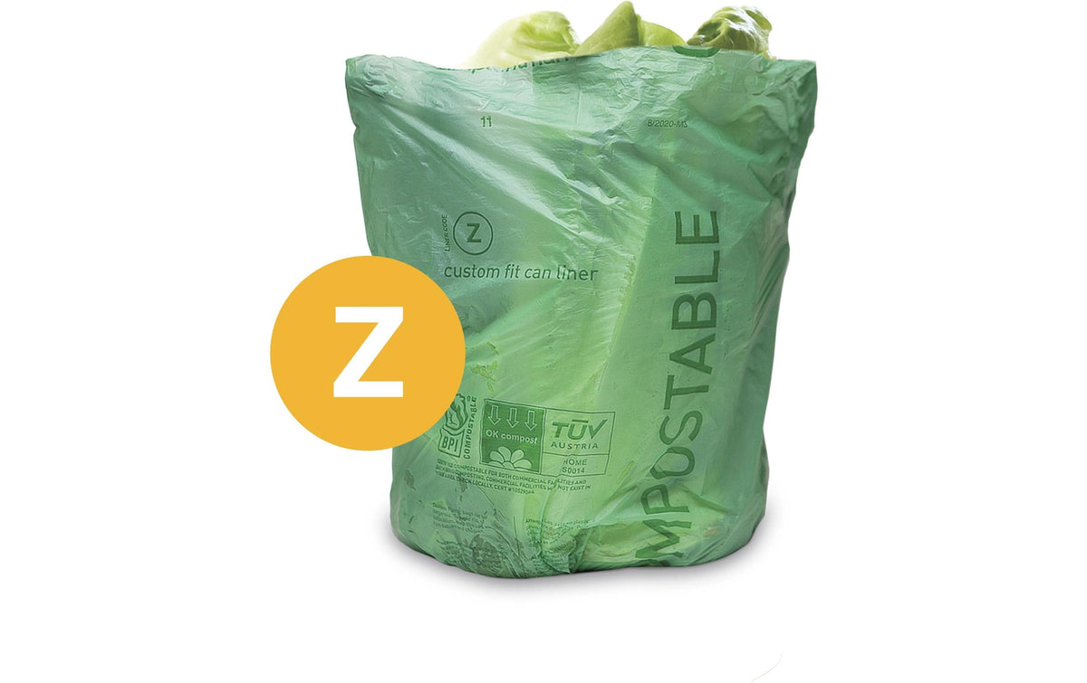 simplehuman Kompostierbeutel – 4 L, Kunststoff, Grün, 375 × 310 mm, 60 Stk